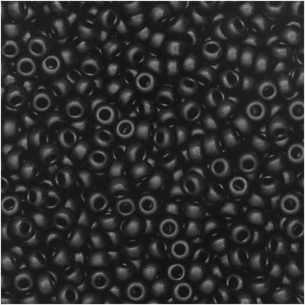 Miyuki Round Seed Beads, 11/0 Size, #401SF Semi-Matte Black (8.5 Gram Tube)
