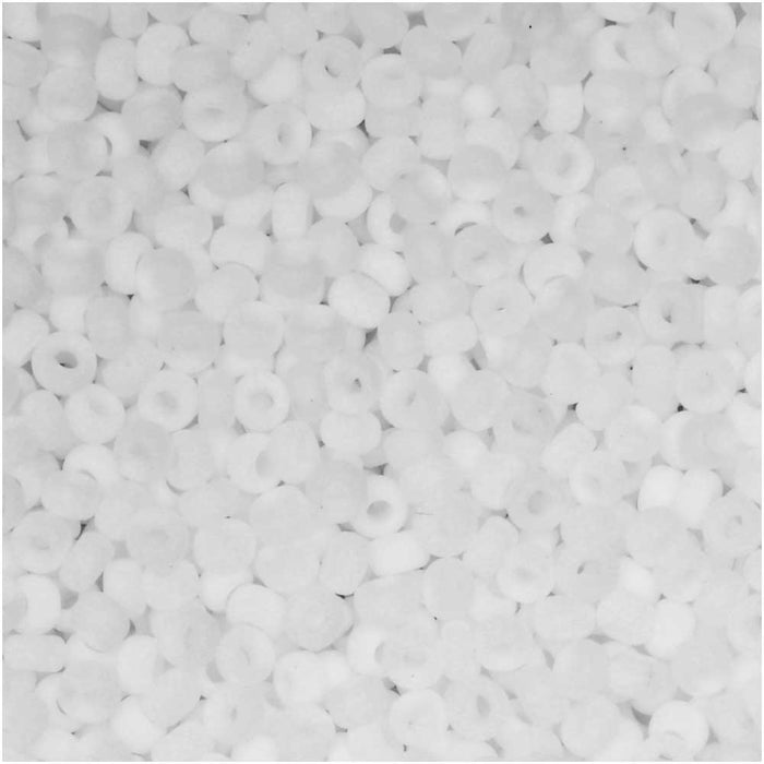Miyuki Round Seed Beads, 11/0 Size, #402F Matte Opaque White (8.5 Gram Tube)