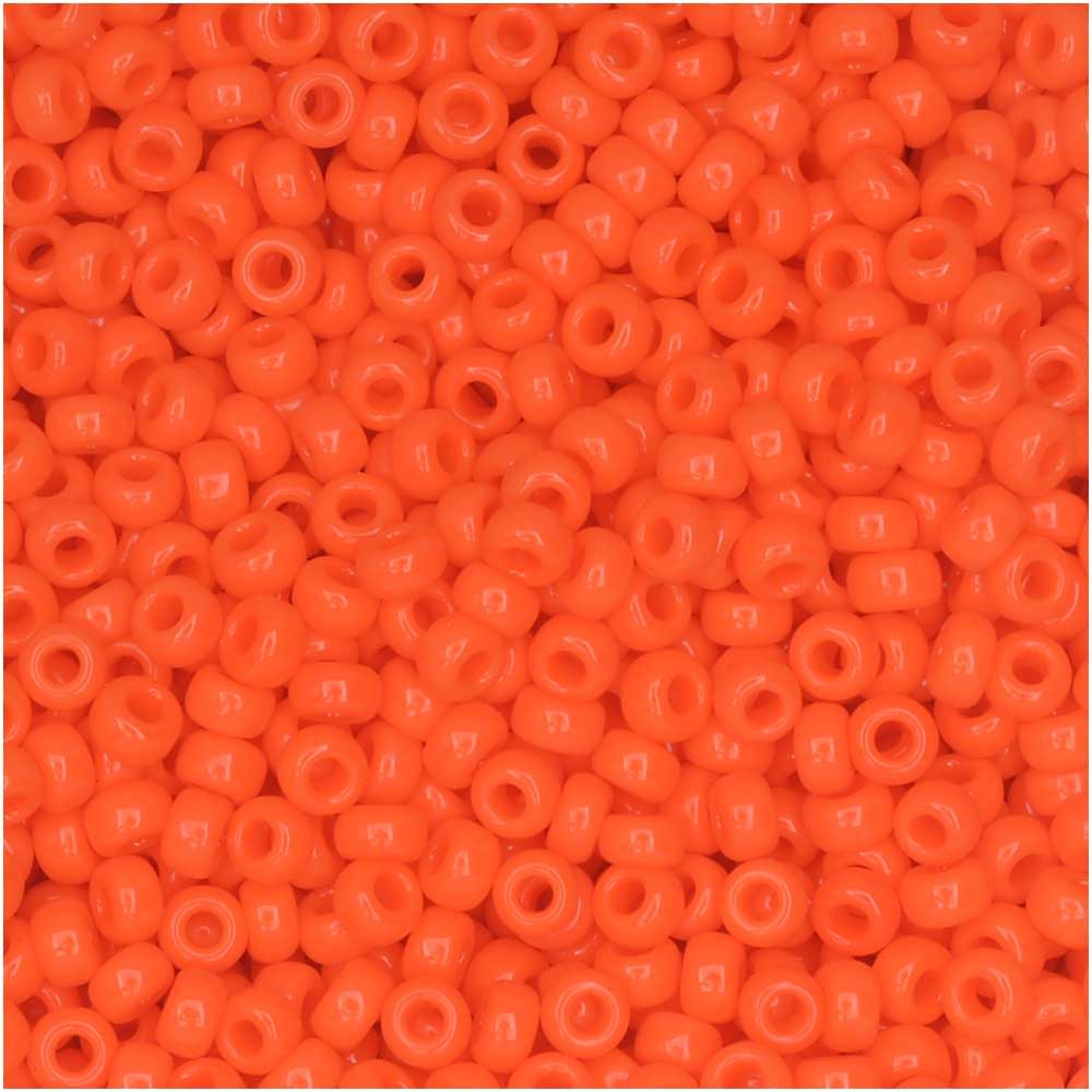Miyuki Round Seed Beads, 11/0 Size, #406 Opaque Orange (8.5 Gram Tube)