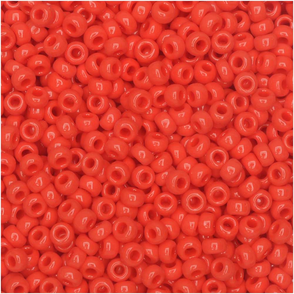 Miyuki Round Seed Beads, 11/0 Size, #407 Opaque Red (8.5 Gram Tube)