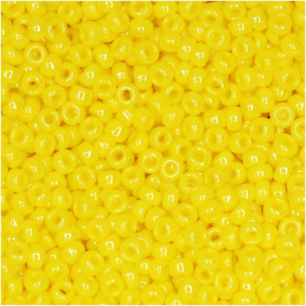 Miyuki Round Seed Beads, 11/0 Size, #422 Opaque Yellow Luster (8.5 Gram Tube)