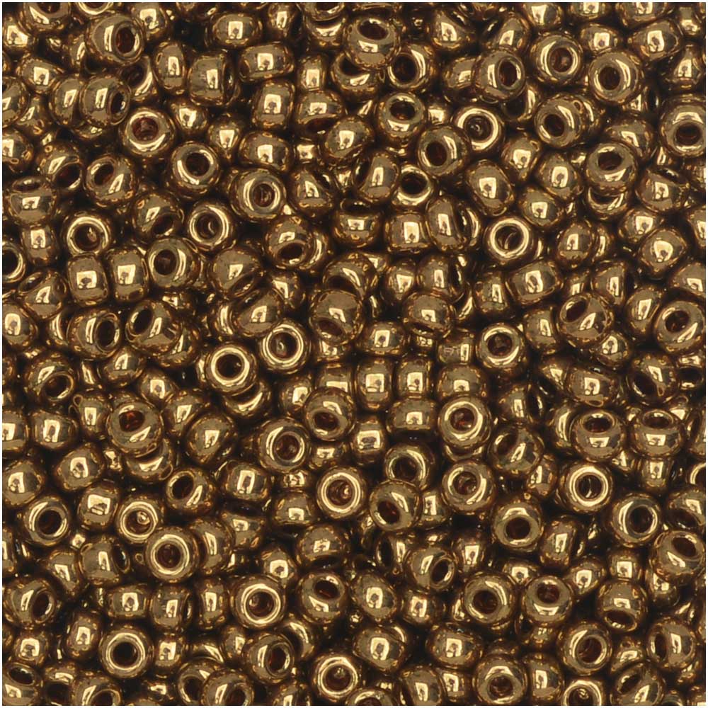 Miyuki Round Seed Beads, 11/0 Size, #457L Metallic Light Bronze (8.5 Gram Tube)
