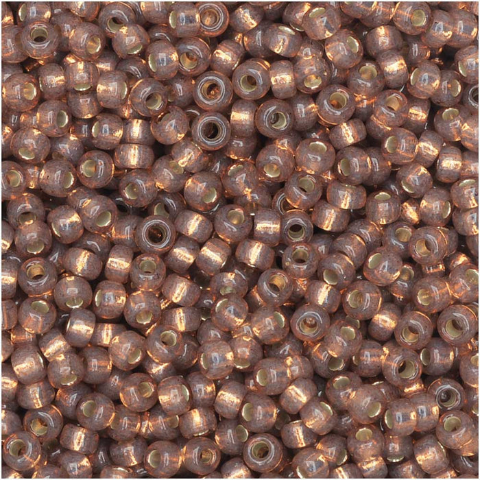 Miyuki Round Seed Beads, 11/0, #641 Silver Lined Dyed Opal Bronze, Copper-Toned (8.5 Gram Tube)