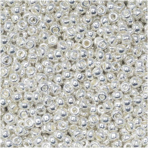 Miyuki Round Seed Beads, 11/0 Size, #961 Bright Sterling, Silver Plated (8.5 Gram Tube)