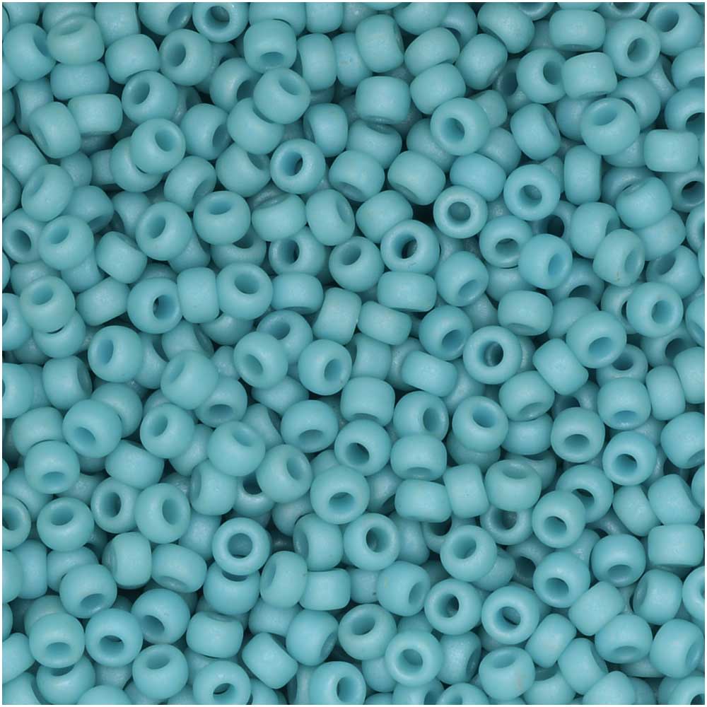 Miyuki Round Seed Beads, 11/0 Size, #2029 Fancy Frosted Pale Seafoam Blue (8.5 Gram Tube)