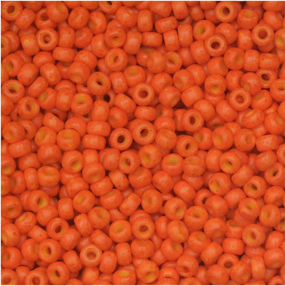 Miyuki Round Seed Beads, 11/0 Size, #2042 Special Dyed Harvest Orange (8.5 Gram Tube)