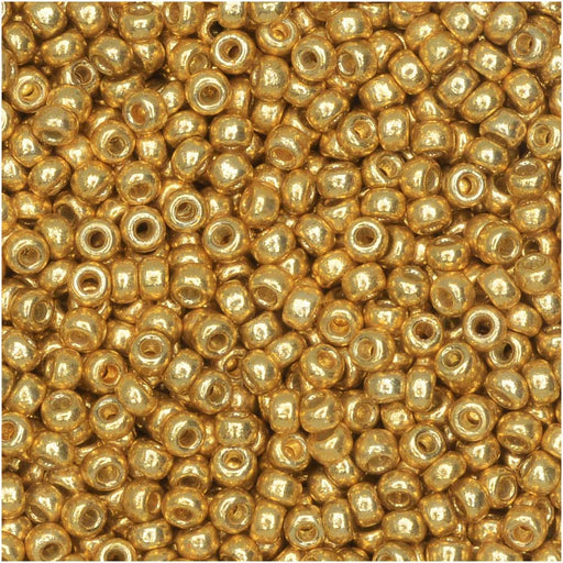 Miyuki Round Seed Beads, 11/0 Size, #4202 Duracoat Galvanized Gold (8.5 Gram Tube)