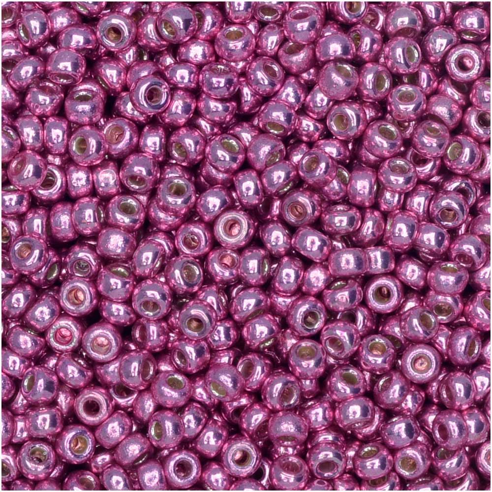 Miyuki Round Seed Beads, 11/0 Size, #4210 Duracoat Galvanized Hot Pink (8.5 Gram Tube)