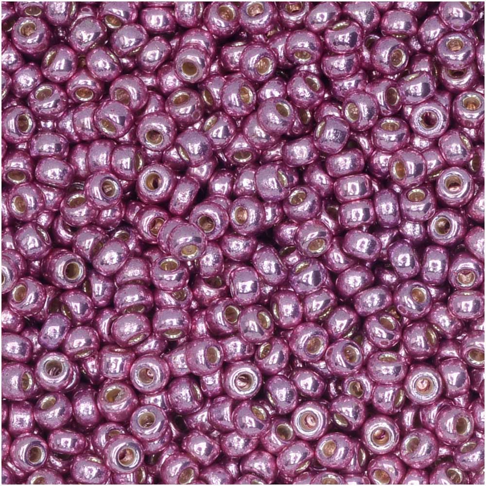 Miyuki Round Seed Beads, 11/0, #4218 Duracoat Galvanized Dusty Orchid, Pink (8.5 Gram Tube)