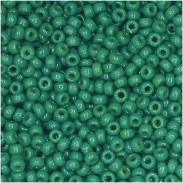 Miyuki Round Seed Beads, 11/0 Size, #4477 Duracoat Opaque Dyed Deep Green (8.5 Gram Tube)