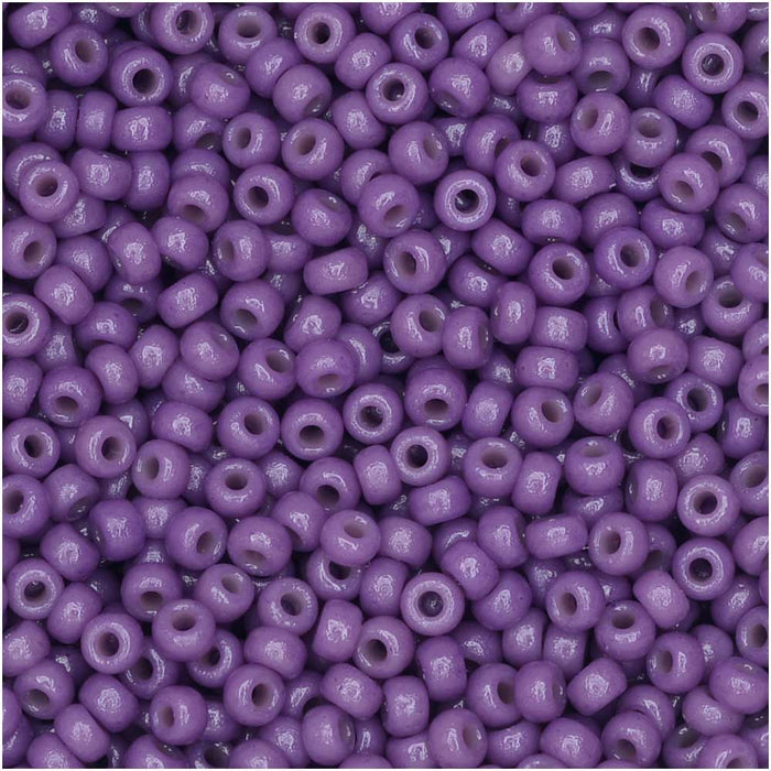 Miyuki Round Seed Beads, 11/0 Size, #4490 Duracoat Opaque Dyed Dark Purple (8.5 Gram Tube)