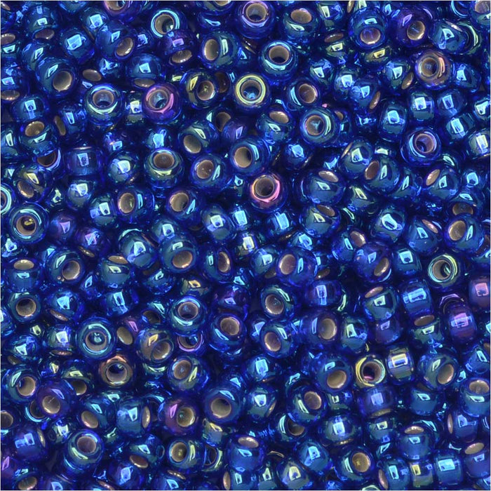 Miyuki Round Seed Beads, 11/0, #1020 Silver Lined Cobalt AB (8.5 Gram Tube)