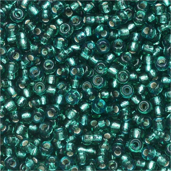 Miyuki Round Seed Beads, 11/0, #1424 Silver Lined Teal (8.5 Gram Tube)