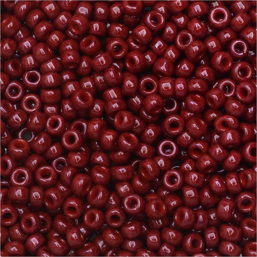 Miyuki Round Seed Beads, 11/0, #1464 Dyed Opaque Maroon (8.5 Gram Tube)