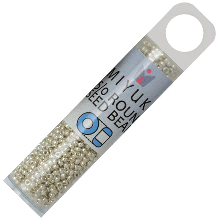 Miyuki Round Seed Beads, 15/0, #91051 Galvanized Silver (8.2 Gram Tube)