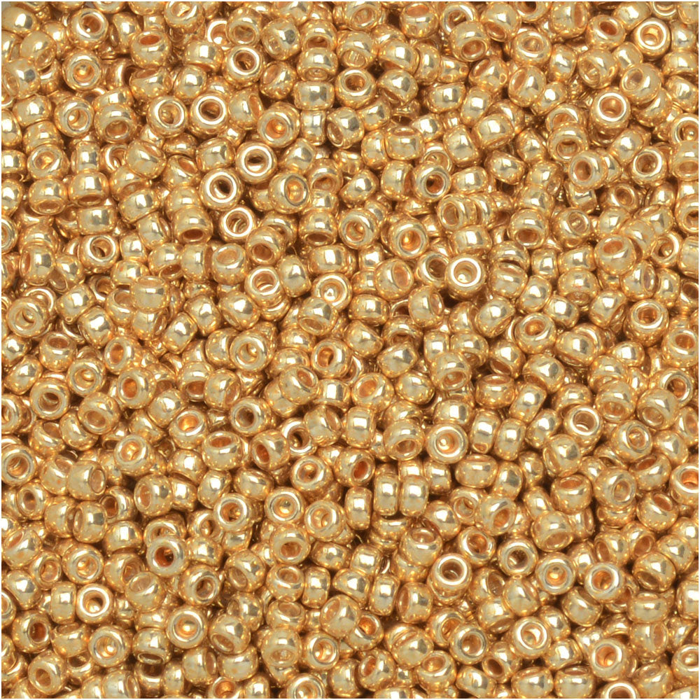 Miyuki Round Seed Beads, 15/0, #91052 Galvanized Gold (8.2 Gram Tube)