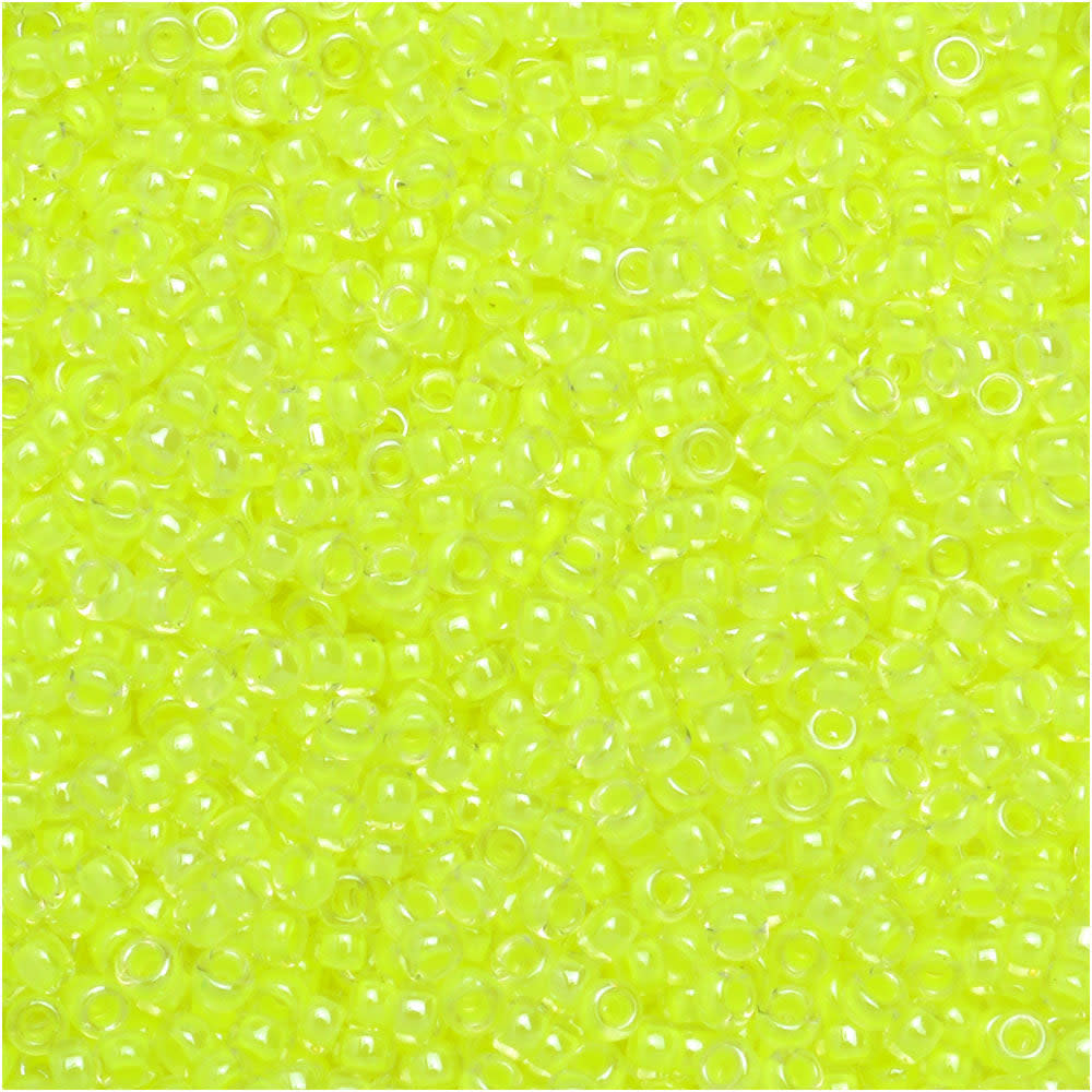 Miyuki Round Seed Beads, 15/0, #91119 Luminous Limeade (8.2 Gram Tube)