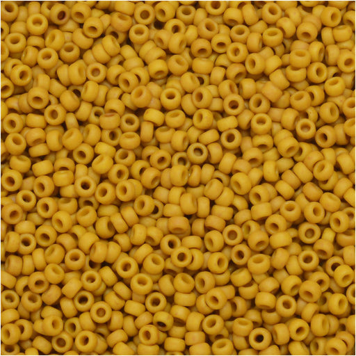 Miyuki Round Seed Beads, 15/0, #91233 Matte Opaque Mustard (8.2 Gram Tube)