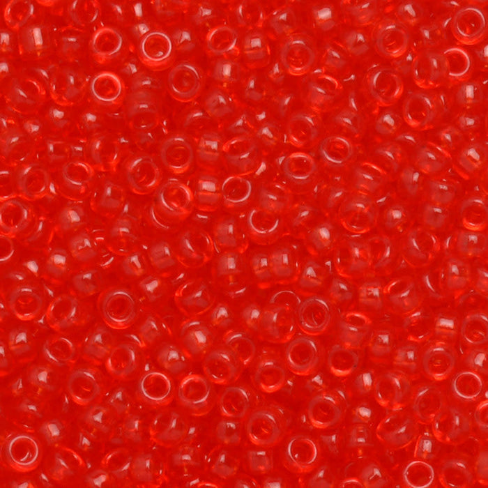 Miyuki Round Seed Beads, 15/0, #9140 Transparent Red Orange (8.2 Gram Tube)