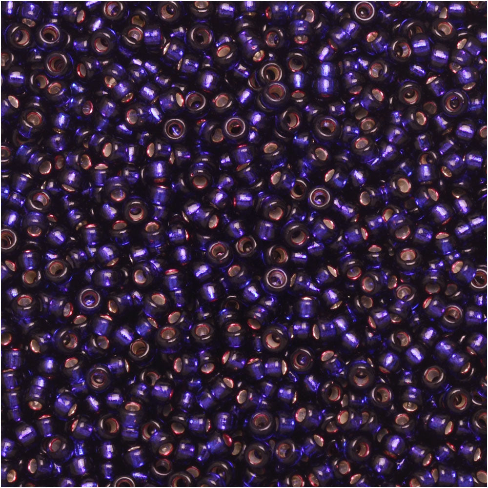 Miyuki Round Seed Beads, 15/0, #91426 Silver Lined Dark Purple (8.2 Gram Tube)