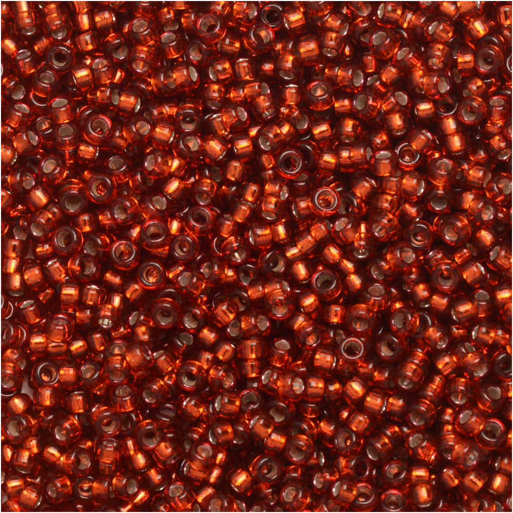 Miyuki Round Seed Beads, 15/0, #91434 Silver Lined Copper (8.2 Gram Tube)