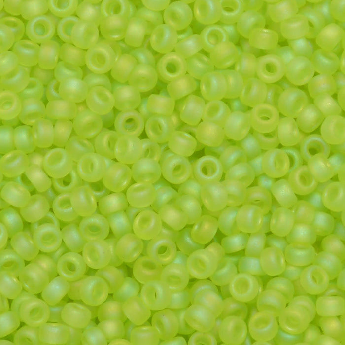Miyuki Round Seed Beads, 15/0, #9143FR Matte Chartreuse AB (8.2 Gram Tube)