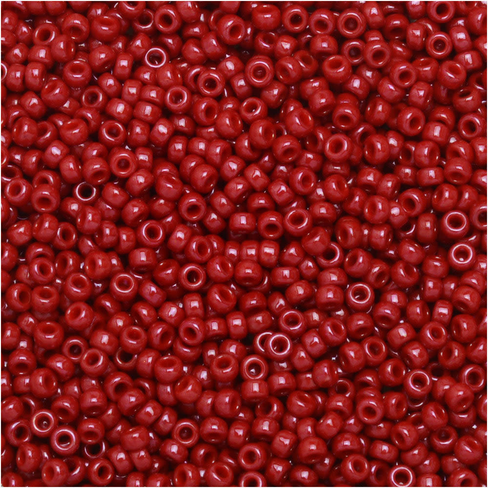 Miyuki Round Seed Beads, 15/0, #91464 Dyed Opaque Maroon (8.2 Gram Tube)