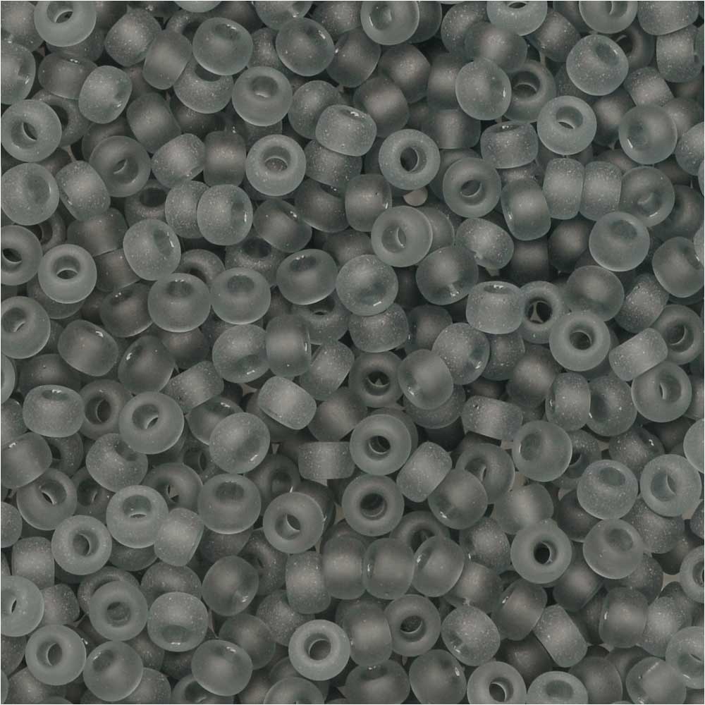 Miyuki Round Seed Beads, 11/0, #152F Matte Transparent Gray (8.5 Gram Tube)