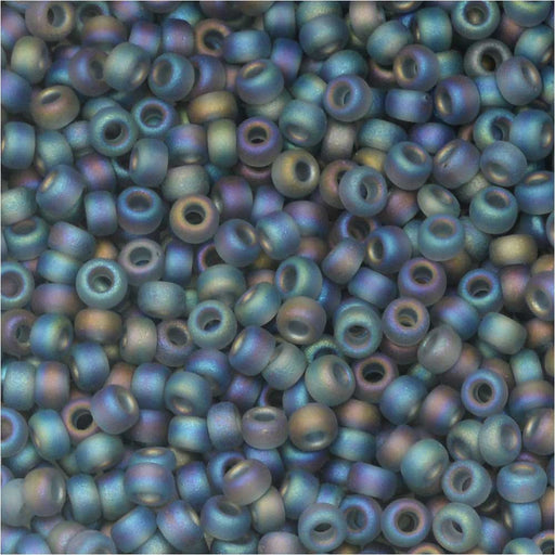 Miyuki Round Seed Beads, 11/0, #152FR Matte Transparent Gray AB (8.5 Gram Tube)