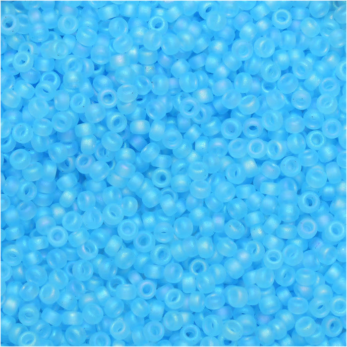 Miyuki Round Seed Beads, 15/0, #9148FR Matte Light Blue (8.2 Gram Tube)