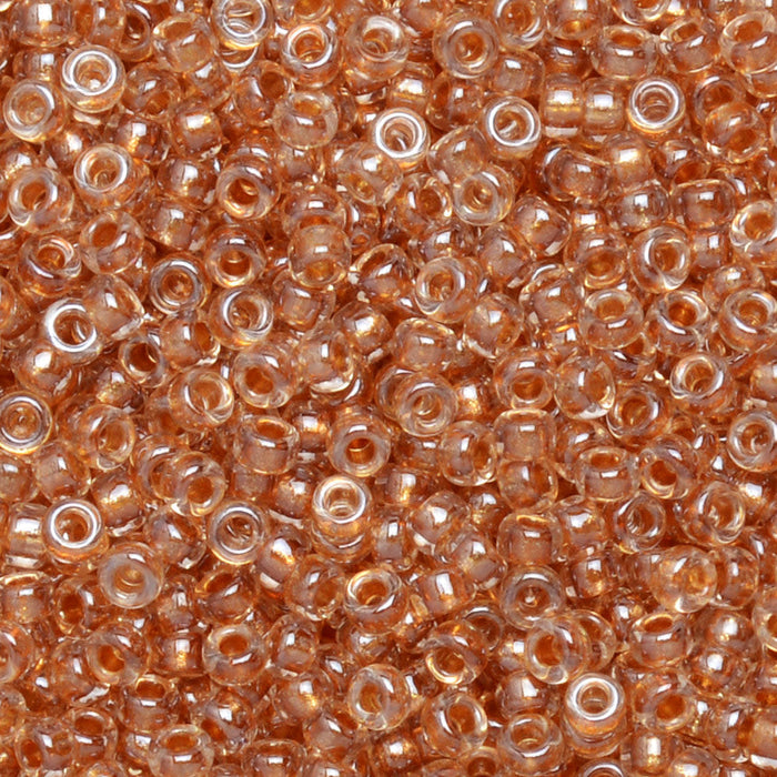 Miyuki Round Seed Beads, 15/0, #91522 Sparkle Gold Lined Crystal (8.2 Gram Tube)