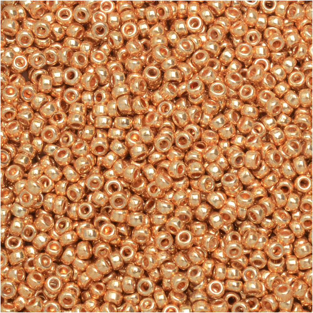 Miyuki Round Seed Beads, 15/0, #9182 Galvanized Gold (8.2 Gram Tube)