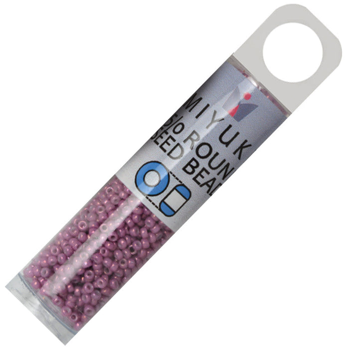 Miyuki Round Seed Beads, 15/0, #91867 Opaque Dark Orchid Luster (8.2 Gram Tube)