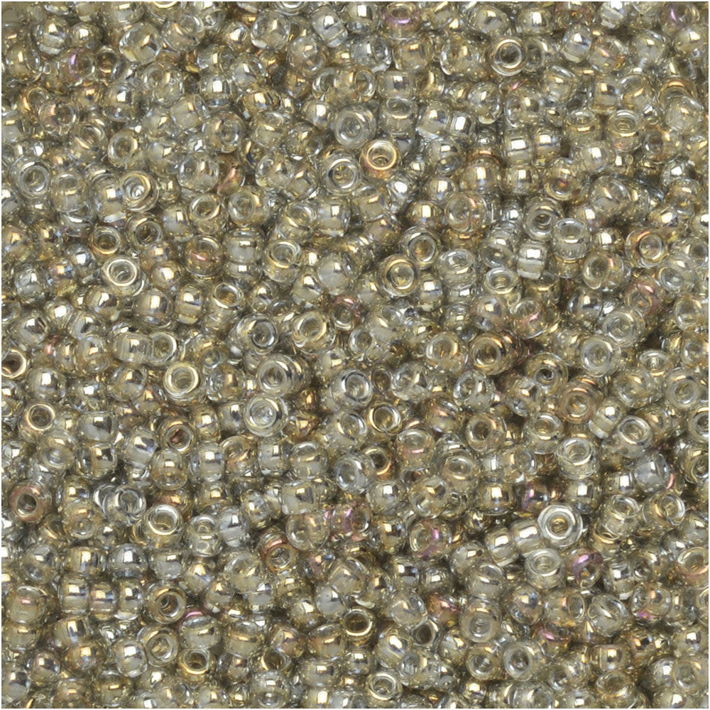 Miyuki Round Seed Beads, 15/0, #91881 Transparent Gold Gray Luster (8.2 Gram Tube)