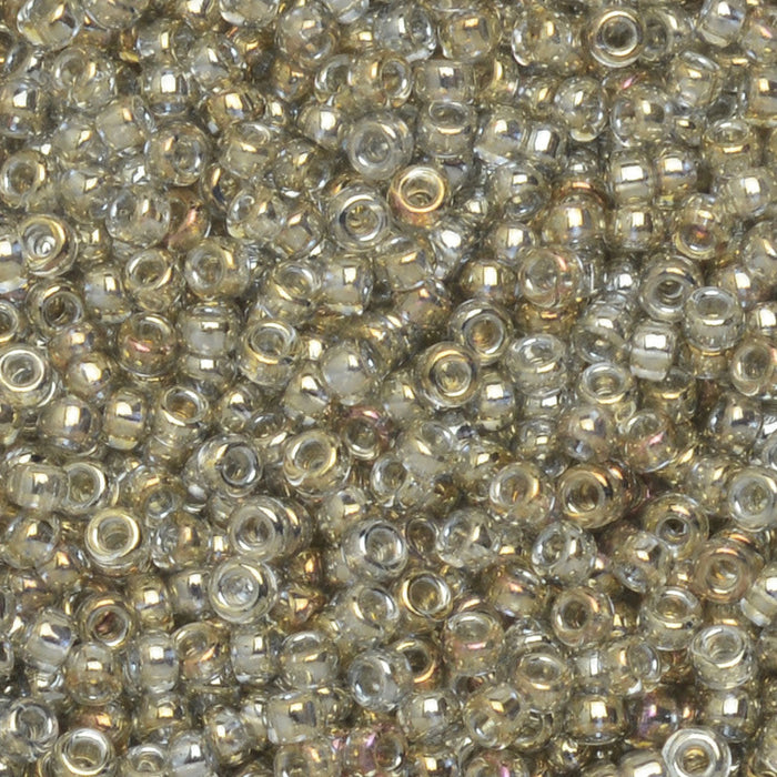 Miyuki Round Seed Beads, 15/0, #91881 Transparent Gold Gray Luster (8.2 Gram Tube)