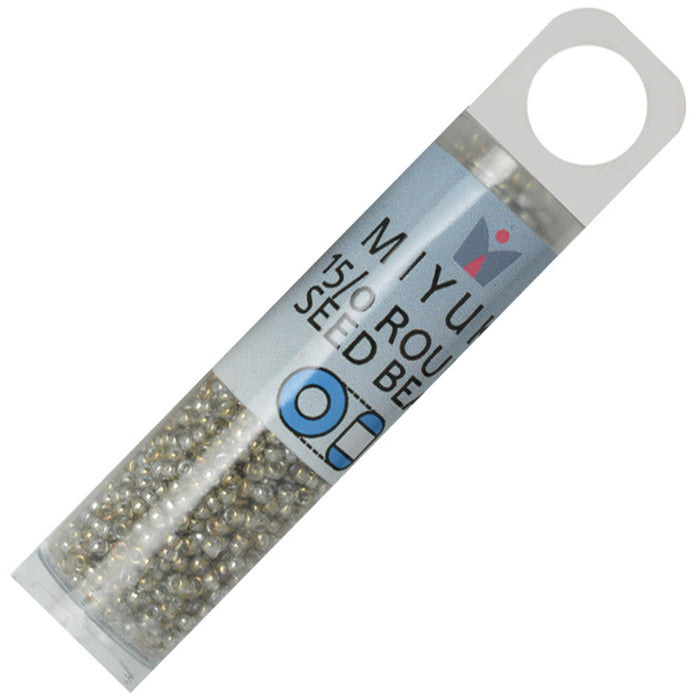 Miyuki Round Seed Beads, 15/0, #91881 Transparent Gold Gray Luster (8.2 Gram Tube)