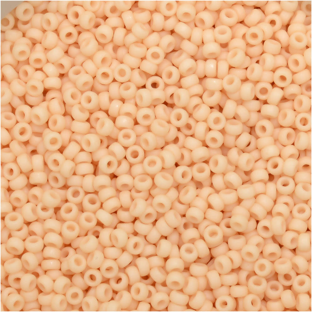 Miyuki Round Seed Beads, 15/0, #92022 Matte Dark Cream (8.2 Gram Tube)