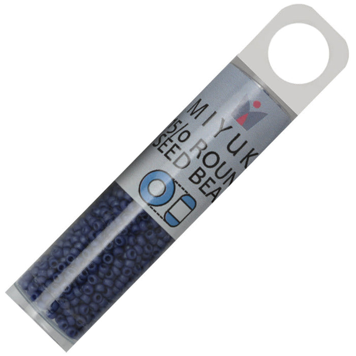 Miyuki Round Seed Beads, 15/0, #92075 Matte Metallic Cobalt Blue (8.2 Gram Tube)
