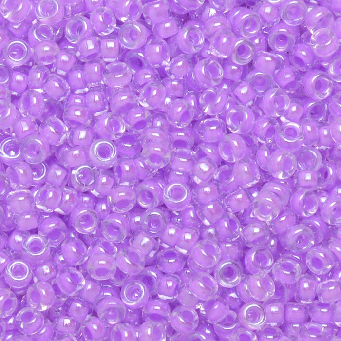 Miyuki Round Seed Beads, 15/0, #9222 Orchid Lined Crystal (8.2 Gram Tube)