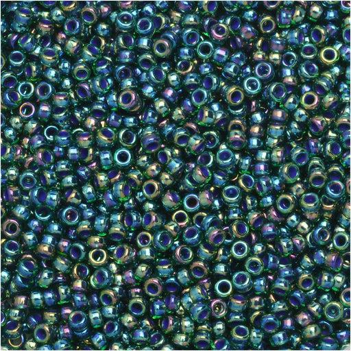 Miyuki Round Seed Beads, 15/0, #92242 Teal Iris Luster (8.2 Gram Tube)