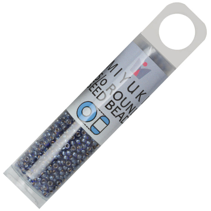 Miyuki Round Seed Beads, 15/0, #92244 Dark Blue Lined Luster (8.2 Gram Tube)