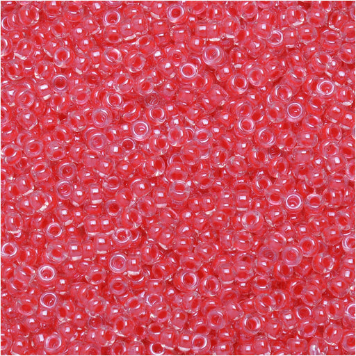 Miyuki Round Seed Beads, 15/0, #9226 Dark Coral Lined Crystal (8.2 Gram Tube)