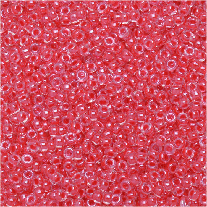 Miyuki Round Seed Beads, 15/0, #9226 Dark Coral Lined Crystal (8.2 Gram Tube)