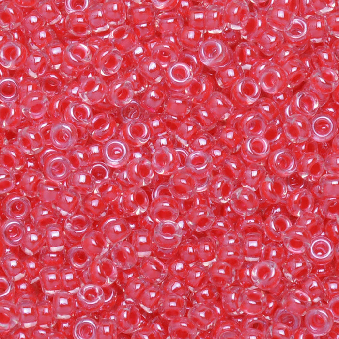 Miyuki Round Seed Beads, 15/0, #9226 Dark Coral Lined Crystal (8.2 Gram Tube)