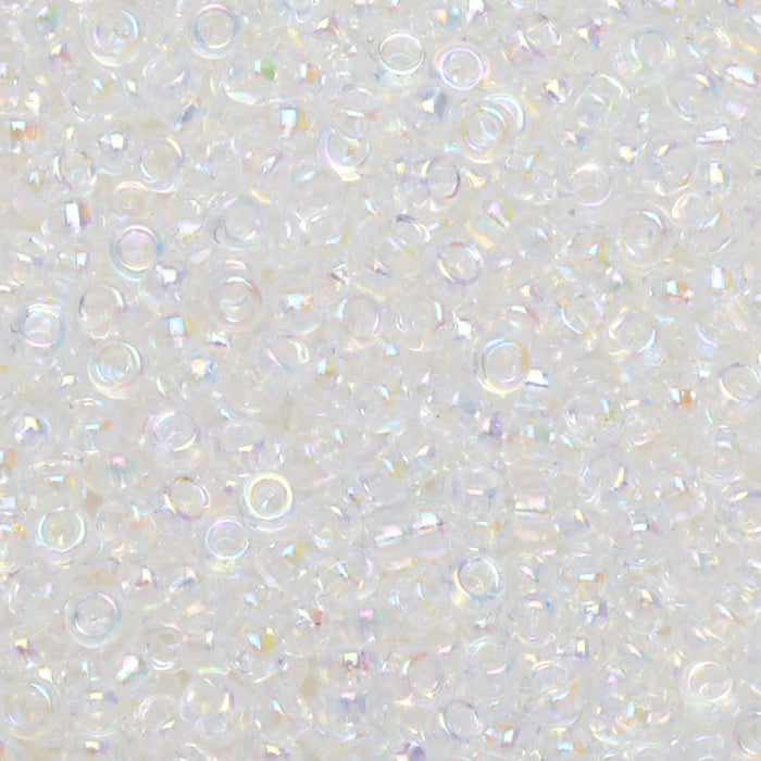 Miyuki Round Seed Beads, 15/0, #9250 Crystal AB (8.2 Gram Tube)