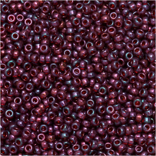Miyuki Round Seed Beads, 15/0, #9313 Cranberry Gold Luster (8.2 Gram Tube)