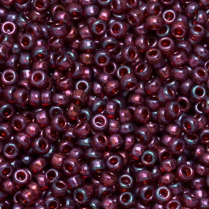 Miyuki Round Seed Beads, 15/0, #9313 Cranberry Gold Luster (8.2 Gram Tube)