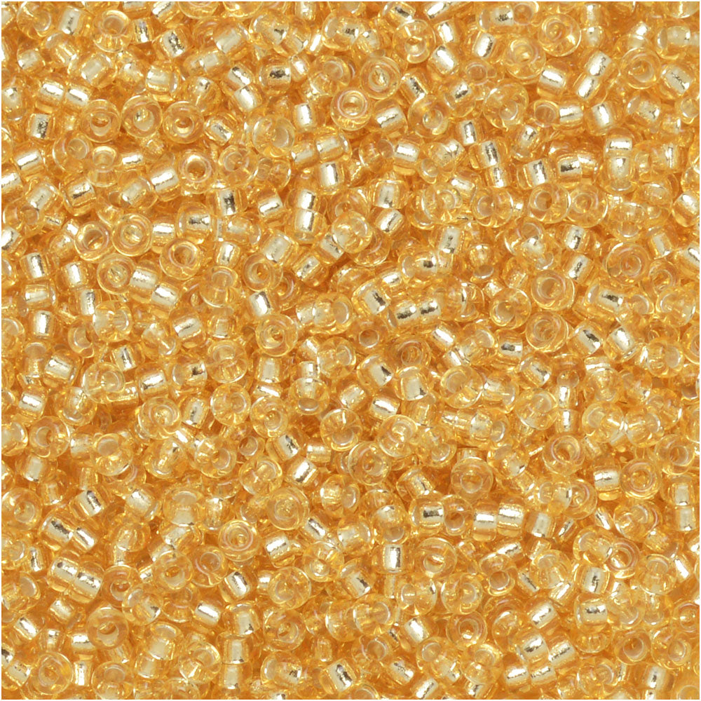 Miyuki Round Seed Beads, 15/0, #93 Silver Lined Gold (8.2 Gram Tube)