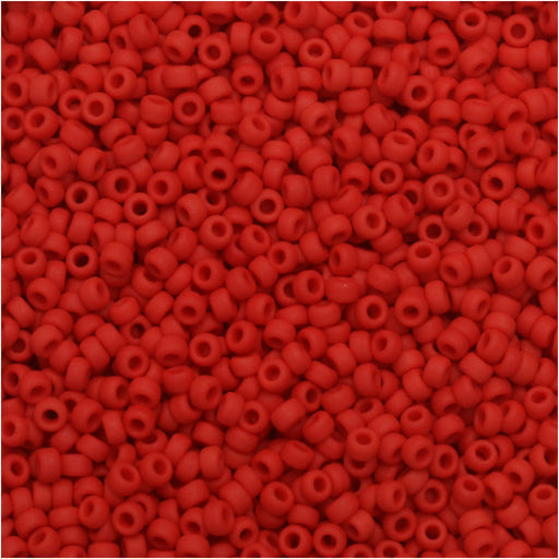 Miyuki Round Seed Beads, 15/0, #9408F Matte Opaque Red (8.2 Gram Tube)