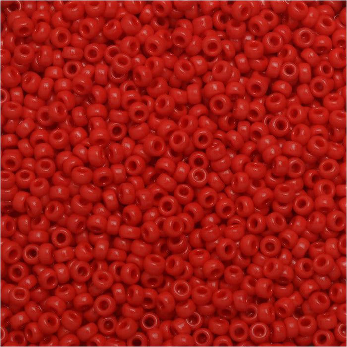 Miyuki Round Seed Beads, 15/0, #9408 Opaque Red (8.2 Gram Tube)